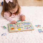 Melissa & Doug Zoo Animals Sound Puzzle (LCI727)-Listen to the voices of favorite zoo animals when the puzzle pieces are correctly placed in the puzzle board
