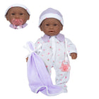JC Toys La Baby Soft 11" Baby Doll - Purple with Blanket - African-American-National parenting center seal of approval