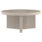 Hudson&Canal Holm 32"W Round Coffee Table - Alder White-Table is made of high-quality and durable MDF and PVC materials
