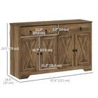HOMCOM 47.6" L Sideboard Buffet Cabinet with Storage - Tan-Fits dining room, kitchen, living room, or other limited spaces needing a bit more storage
