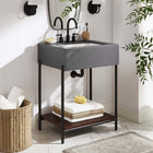 Modway Etch 24" Bathroom Vanity with Sink - Black/White-Iron Metal Legs