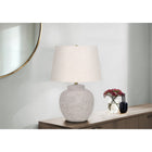 Monarch Specialties 22" H Table Lamp - Cream Concrete / Ivory / Cream Shade-Attached with a 5ft transparent cord, this lamp uses 3-way rotary switch to hold a single bulb (not included) for a maximum output of 100w/120v, giving you flexibility to create the perfect lighting ambiance in a room