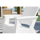 Suncast Adirondack Chair with Storage - White-Modern wood grain texture.