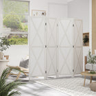HOMCOM 4 Panel Freestanding Room Divider for Bedroom Office - White-Folding design with 4 panels makes it easy to create a new look and saves space when stored
