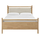 Modway Leni King Size Wood Platform Bed Frame - Light Oak Heathered Ivory-Assembly Required