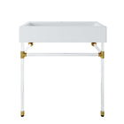 Modway Redeem 32" Acrylic Wall-Mount Bathroom Vanity - Clear/White-Contemporary Bathroom Vanity