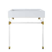 Modway Redeem 32" Acrylic Wall-Mount Bathroom Vanity - Clear/White-Contemporary Bathroom Vanity