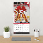 DateWorks 2026 16-Month Wall Calendar - 12" x 12" - Calgary Flames - Bilingual-Features monthly pages for January to December 2026, as well as the last 4 months of 2025