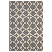 Modway Cerelia Moroccan Trellis Indoor/Outdoor Area Rug - 4 ft W x 6 ft L - Grey/Beige-Moroccan Trellis Area Rug