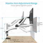 ShoppingAll Fully Adjustable Dual Gas Spring LCD Monitor Arm Desk Mount Stand - White-Store your cables neat and organized with built-in cable clips, save your desk space and keep your workstation clean