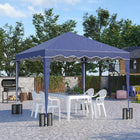 Outsunny 10 ft W x 10 ft L Pop Up Canopy Tent with Carry Bag - Blue-Height adjustable in 3 levels