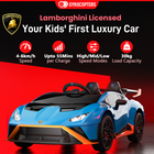 Gyrocopters Lamborghini Licensed Ride on Car for Kids - 12V Dual Motor - Car with Music, Remote Control - Green-FREE Remote Controller