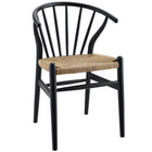 Modway Flourish Spindle Wood Dining Side Chair - Black - 2 Pack-Includes Plastic Foot Caps