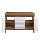 Modway Render 48" Double Sink Compatible Bathroom Vanity Cabinet - White/Walnut-9