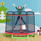 Outsunny 7 ft Heavy-Duty Trampoline for Kids Outdoor Toys - Red-Zipper for easy entry into the trampoline 