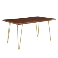 Modway Ardor 60" Live Edge Acacia Wood Acacia Wood Dining Table - Gold Walnut-Live Edge Dining Table