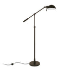 Hudson&Canal Dexter Height Adjustable/Tilting Floor Lamp with Metal Shade - Blackened Bronze/Blackened Bronze-Rated for one 100W incandescent bulb - 9W LED bulb, 23W fluorescent (CFL) bulb, or 9W self-ballasted LED bulb, E26-base bulb, Bulb not included