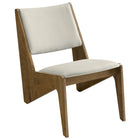 Modway Rylina Vegan Leather Accent Chairs - Weathered Oak Stone - Set of 2-Low Profile Reclined Seat