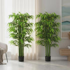 HOMCOM 5.3' Artificial Bamboo Tree for Indoor Home Decor - Green - 2 Pack-Colour: Green 