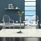 Modway Casper Dining Armchairs - Clear - 2 Pack-Stackable
