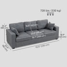 HOMCOM 3 Seater Sofa with Deep Seat - Dark Grey-Modern dark grey design with grid-stitched backrest complements any decor
