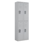 Ceha RH Series 2-Tier Locker with Louver Vents and Recessed handle - Bank of 2 - Light Grey-Durable, commercial-grade steel construction with powder-coated finish