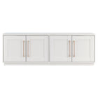 Hudson&Canal Tillman TV Stand for TV's up to 75" - White-A transitional design accommodates TVs up to 75" for your entertaining space