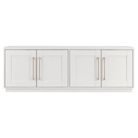 Hudson&Canal Tillman TV Stand for TV's up to 75" - White-A transitional design accommodates TVs up to 75" for your entertaining space