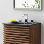 Modway Cayman 18" Bathroom Sink - Black-8-Inch Centerset Faucet Holes