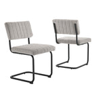 Modway Parity Boucle Dining Side Chairs - Black/Taupe - 2 Pack-Mid-Century Modern Dining Side Chairs