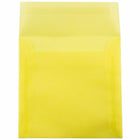 JAM Paper Square Translucent Vellum Invitation Envelopes - 5.5" x 5.5" - Primary Yellow - 25 Pack (PACV506)-Quantity: 25 envelopes per pack