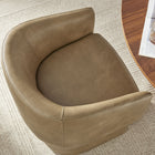 Modway Verity Barrel Back Vegan Leather Dining Chair - Toast-Plastic Floor Glides