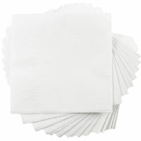 JAM Paper Small Beverage Napkins - 5" x 5" - White - 48 Packs of 50-Color: White 
