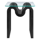 Modway Ondine Glass Top Side Table - Black-Assembly Required