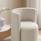 Modway Della Boucle Fabric Swivel Chair - Ivory-Dense Foam Padding