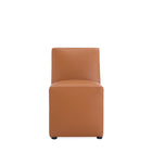 Manhattan Comfort Anna Square 18.9" Modern Faux Leather Upholstered Dining Chair - Saddle - Set of 2-Weight Capacity: 300 lb