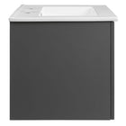 Modway Maybelle 24" Wall-Mount Bathroom Vanity - Grey/White-Dual Soft-Close Doors
