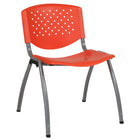 Flash Furniture HERCULES Series Plastic Stack Chair with Titanium Frame - Orange-880 lb. Weight Capacity