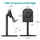 ShoppingAll - Support De Smartphone En Aluminium, Support Ergonomique Pour Tablette/Lecteur Électronique - Noir-Compatibilité Étendue: Convient À Tous Les Types De Smartphones Et Tablettes De Moins De 13 Pouces. Un Excellent Accessoire De Bureau Pour Une Utilisation À La Maison Et Au Bureau.