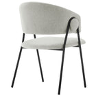 Modway Nella Upholstered Heathered Chenille Dining Chairs - Newsprint/Black - 2 Pack-8