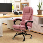 Vinsetto 7-Point Vibrating Reclining Massage Office Chair with Footrest and Swivel Wheels - Pink-Take a break and stretch out with a 155° recline angle