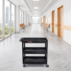 Luxor TUFFY XL Three-Tier Multi-Purpose Utility Cart - 32" W x 18" D - Black-9