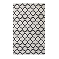 Modway Lida Moroccan Trellis Area Rug - 5 ft W x 8 ft L - Ivory/Charcoal-Moroccan Trellis Area Rug
