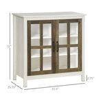 HOMCOM 31.5" L Kitchen Sideboard - White-Fits for dining room, kitchen, living room, or other limited spaces that need more storage space
