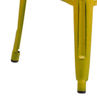 Flash Furniture Commercial Grade 30" High Backless Distressed Metal Indoor-Outdoor Barstool - Yellow-Seat Drain Hole assists in drying