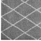 Modway Toryn Diamond Lattice Shag Area Rug - 5 ft W x 8 ft L - Grey/Ivory-Stain Resistant / Easy To Clean