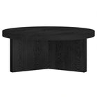Hudson&Canal Holm 36"W Round Coffee Table - Black Grain-Features easy assembly
