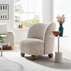Modway Monroe Boucle Fabric Accent Chair - Coral Walnut-Dense Foam Padding