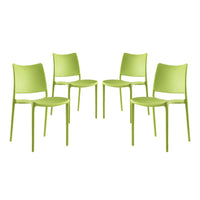 Modway Hipster Dining Side Chair - Green - 4 Pack-Modern dining side chair