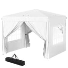 Outsunny 10 ft W x 10 ft L Pop-Up Canopy Tent with Sidewalls and Carry Bag - White-The pop-up design allows for quick setup and takedown